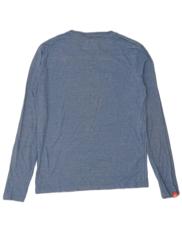 Superdry muška majica dugih rukava, srednje plavi flekasti pamuk