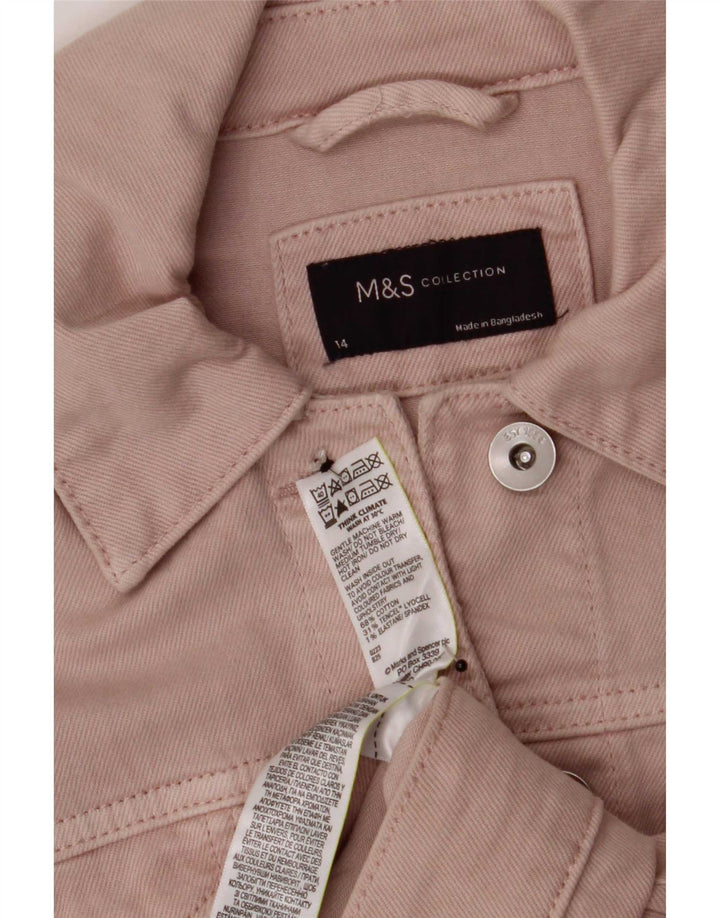 Marks & Spencer ženska traper jakna UK 14 Veliki ružičasti pamuk