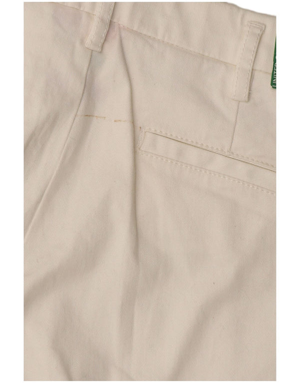 Benetton ženske uske chino hlače UK 8 male W30 L28 bijeli pamuk