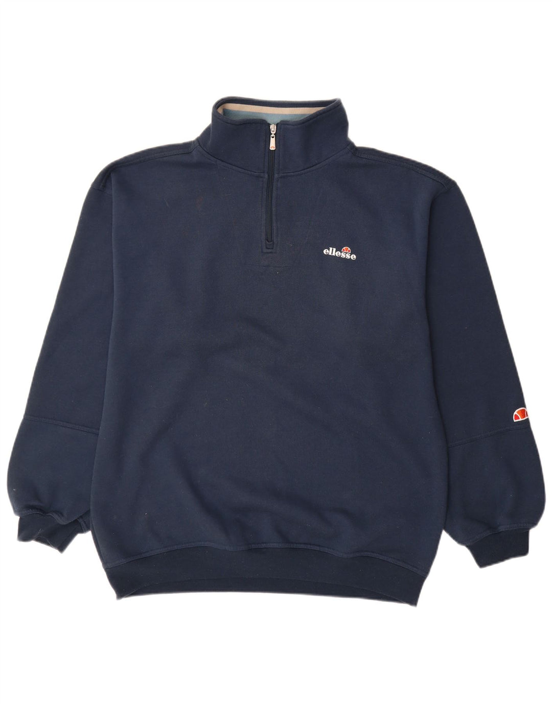 Ellesse muška majica s izrezom s patentnim zatvaračem, veliki tamnoplavi pamuk