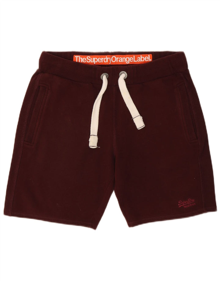 Superdry muške sportske kratke hlače, srednje tamnocrveni pamuk