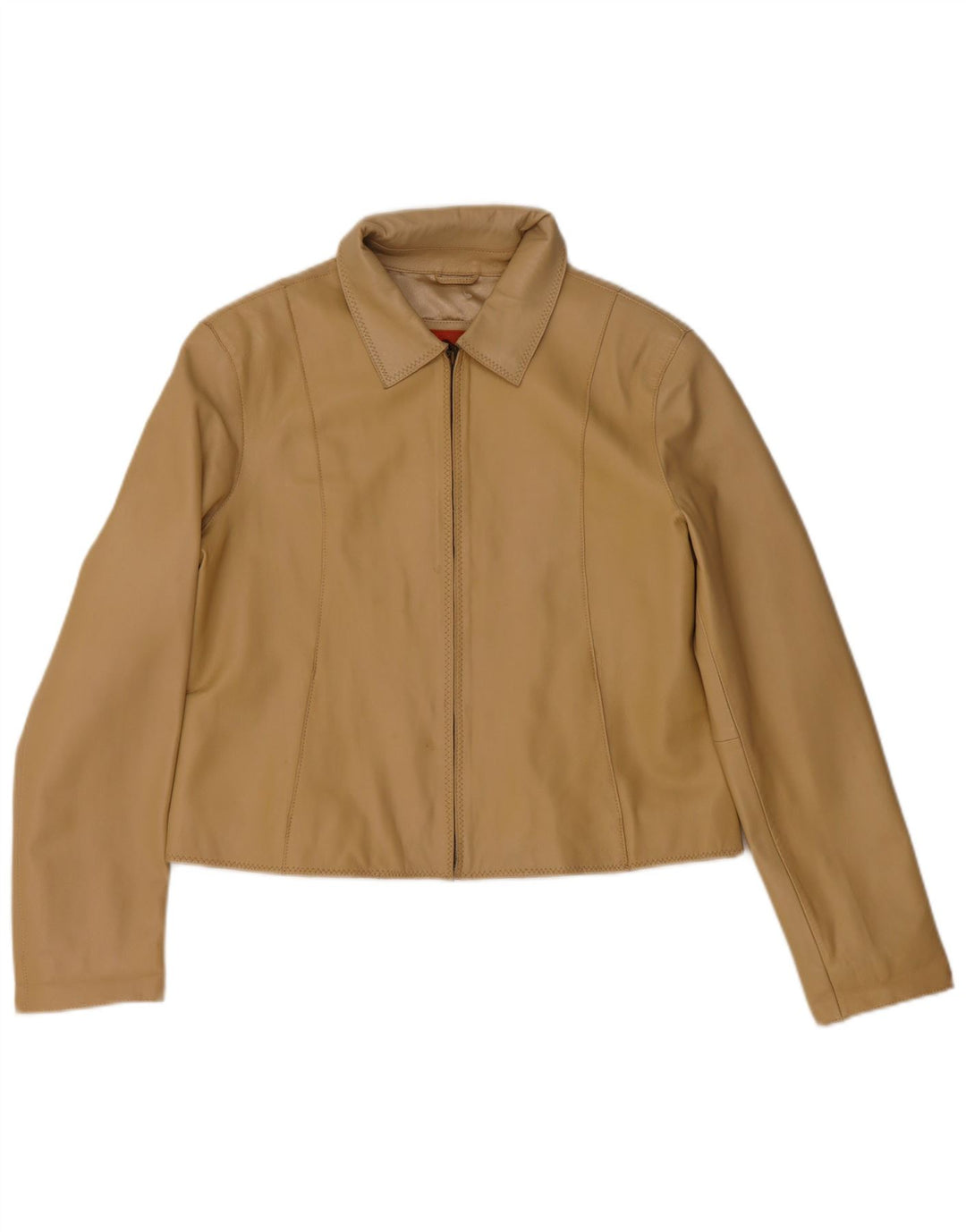 Helium ženska uspravna kožna jakna UK 14 srednje bež koža