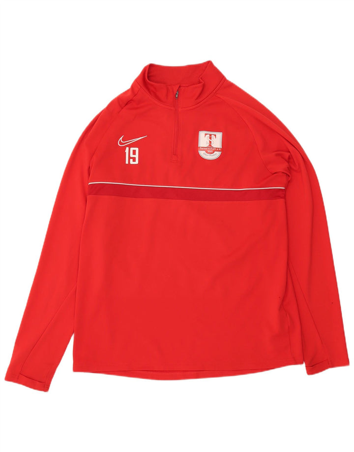Nike Dri Fit Graphic Zip Neck Pulover Trenirka Top Large Red