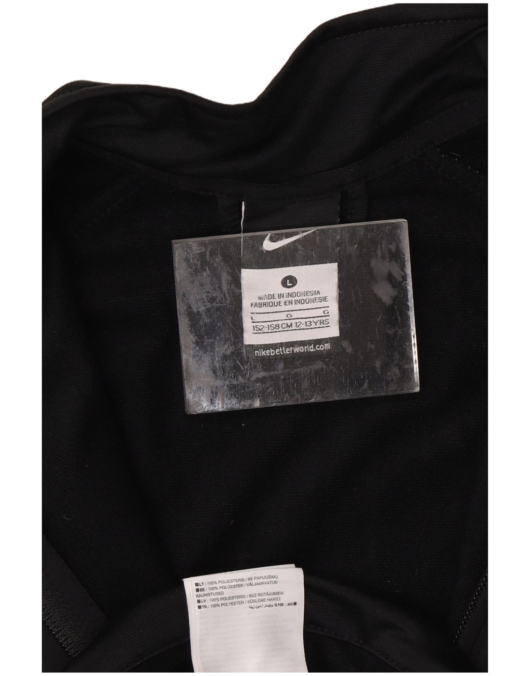 NIKE Boys Juventus Tracksuit Top Jacket 12-13 Years Large  Black Polyester Vintage Nike and Second-Hand Nike from Messina Hembry 