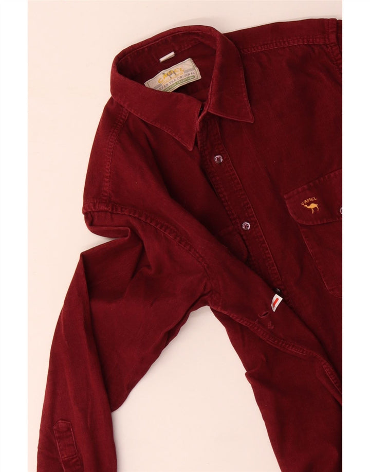 CAMEL ACTIVE muška košulja od samta srednje crvene boje pamuka