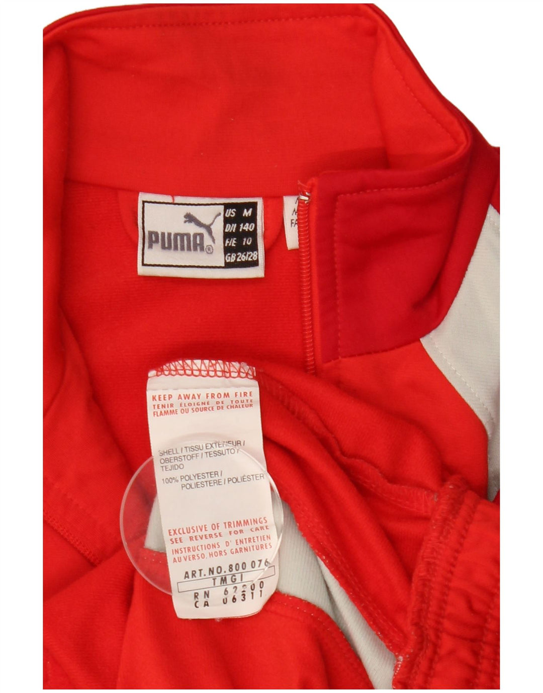 PUMA Boys Gornja jakna trenirke 9-10 godina Red Colourblock Poliester