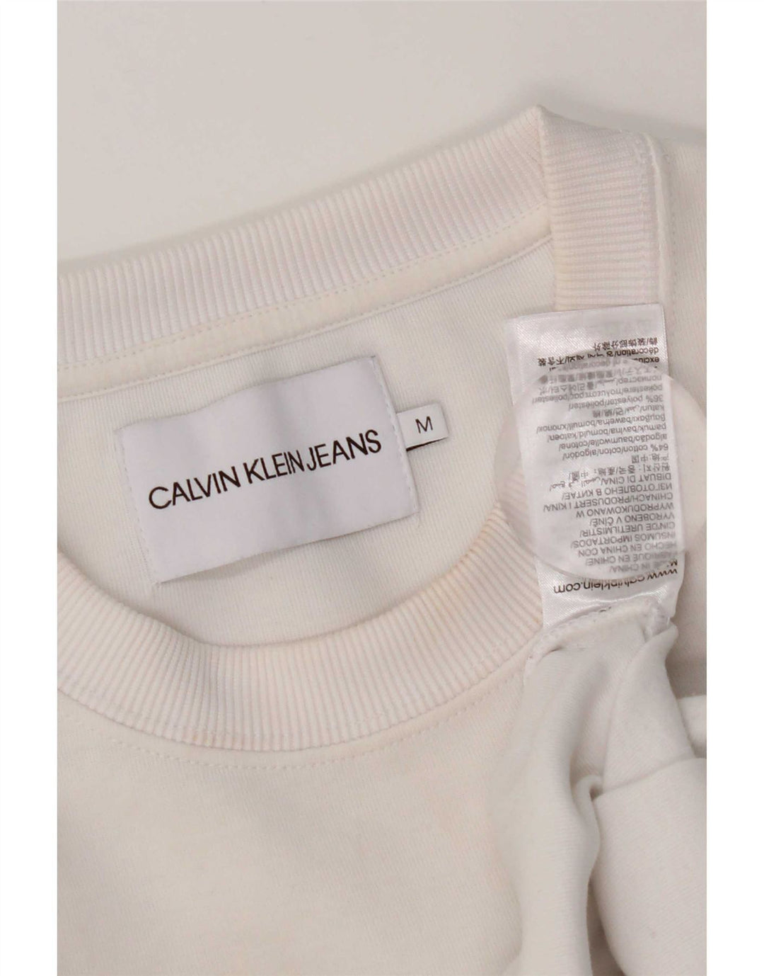 Calvin Klein Jeans Ženska majica s velikim džemperom UK 14 Srednje bijela