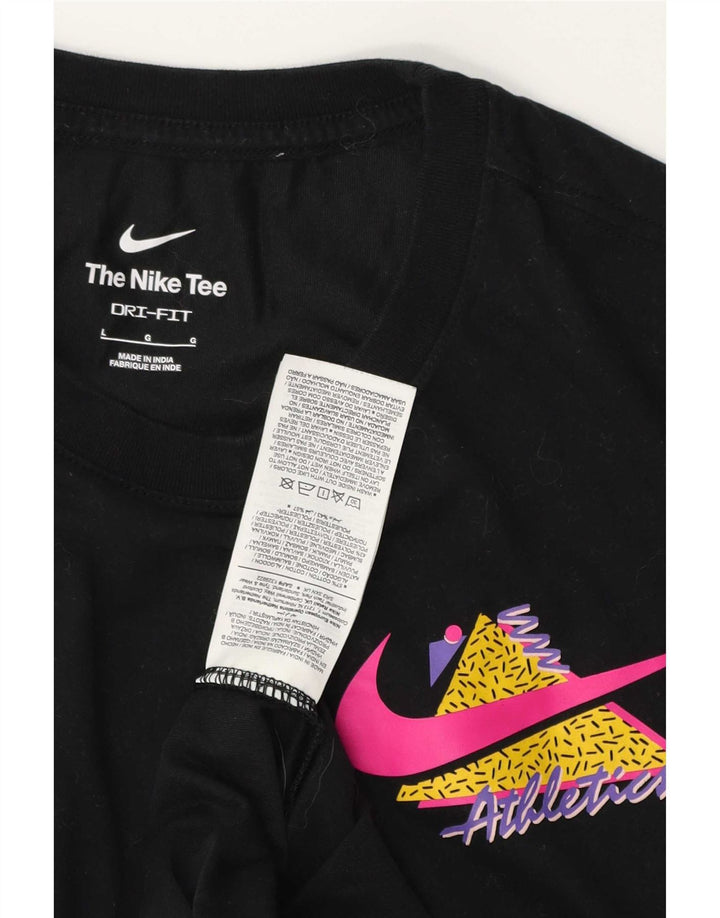 Velika crna pamučna majica Nike s grafičkim motivima
