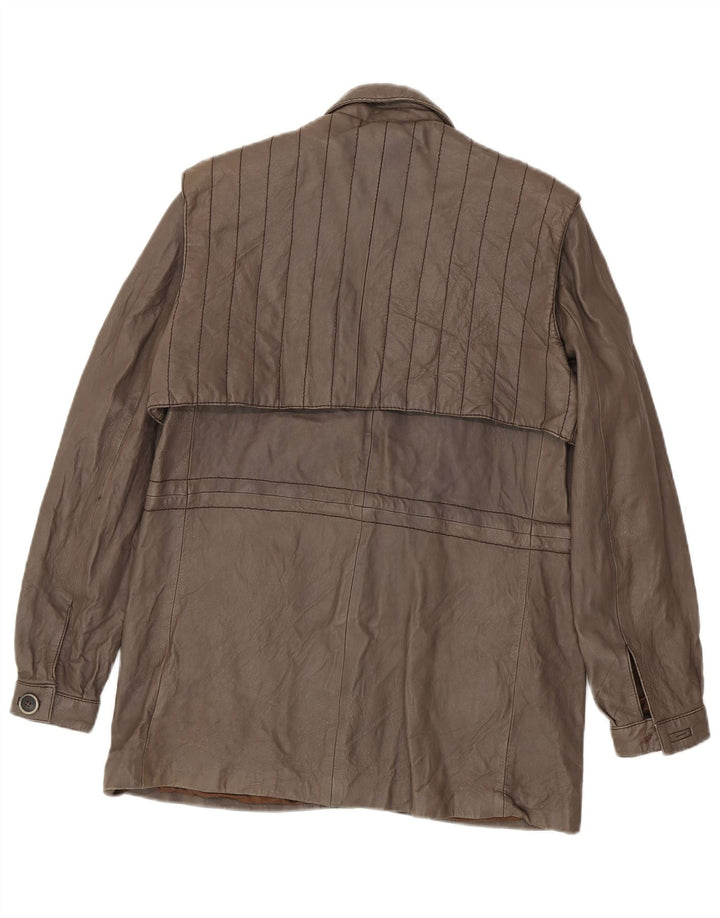 Vintage ženska kožna jakna IT 48 XL smeđa