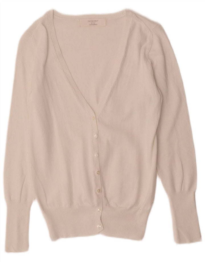 Zara ženski kardigan pulover UK 12 Srednje bijeli