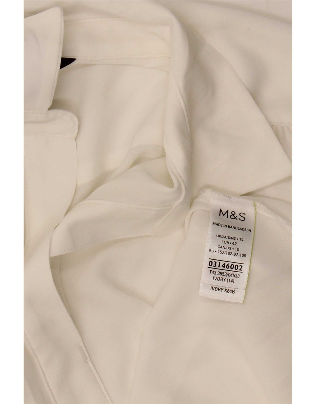 Marks & Spencer ženski gornji dio bluze UK 14 Large White Polyester