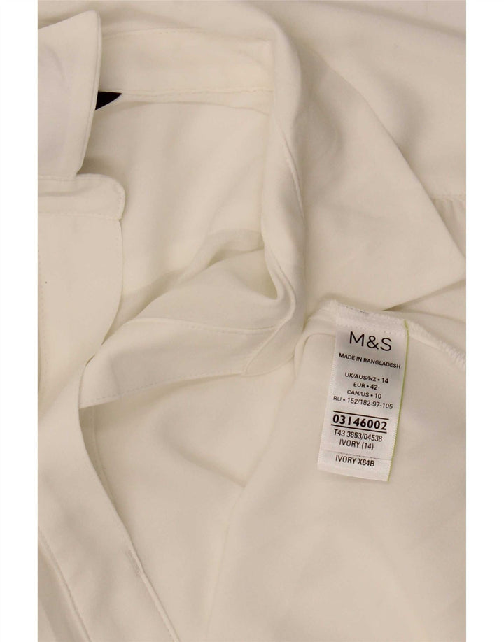 Marks & Spencer ženski gornji dio bluze UK 14 Large White Polyester