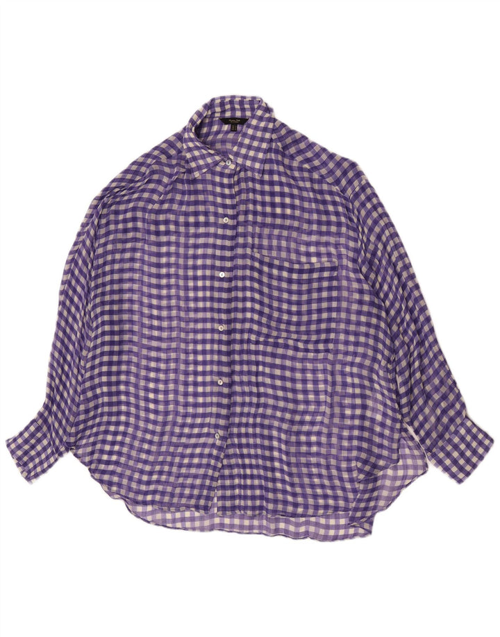 Ženska prevelika košulja Massimo Dutti UK 14 srednje ljubičasta gingham