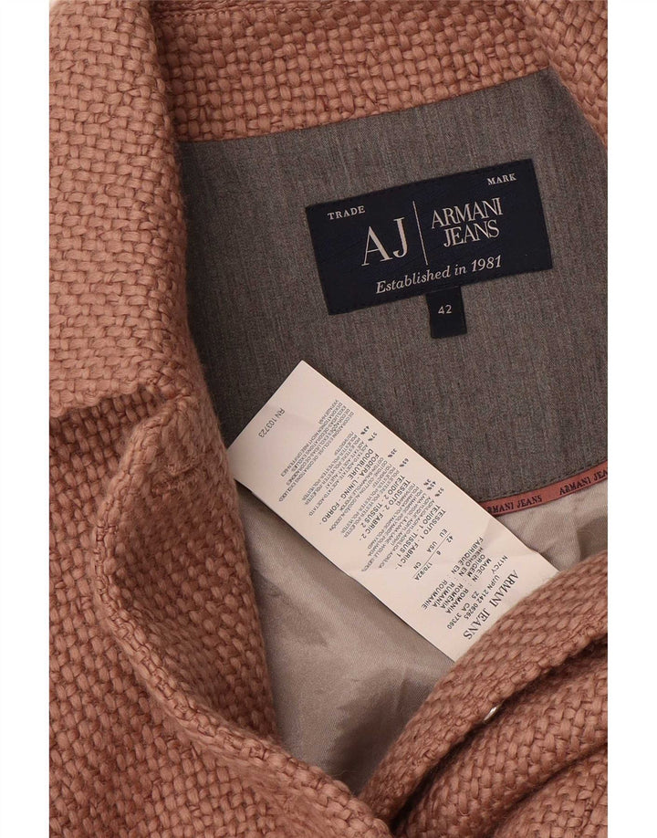 Armani Jeans Ženska pletena jakna sa 4 gumba EU 42 Veliki smeđi akril