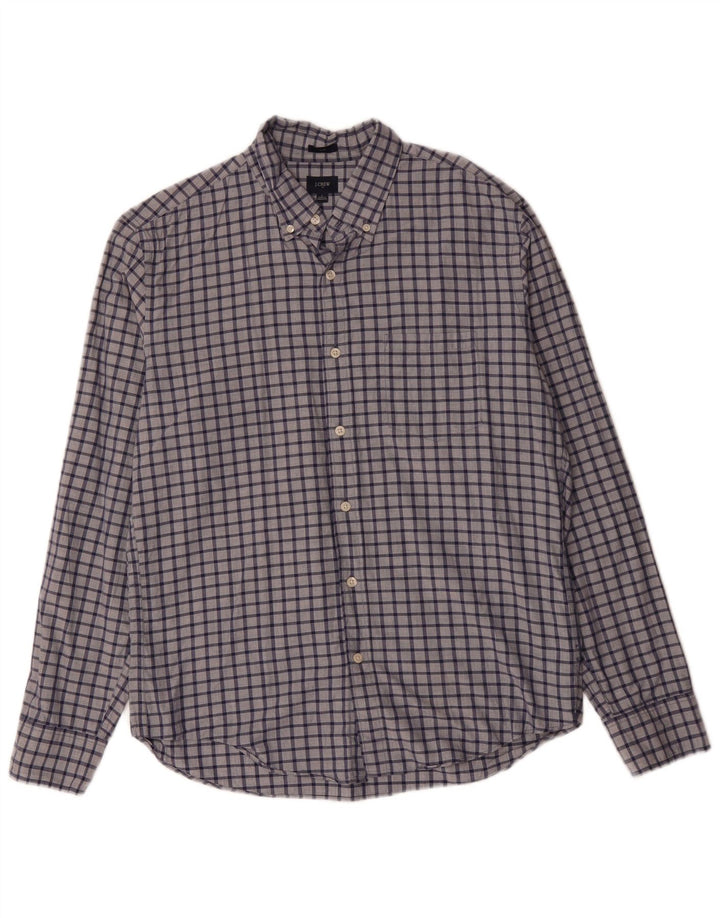 J. CREW muška tanka košulja velika tamnoplava karirana pamuk