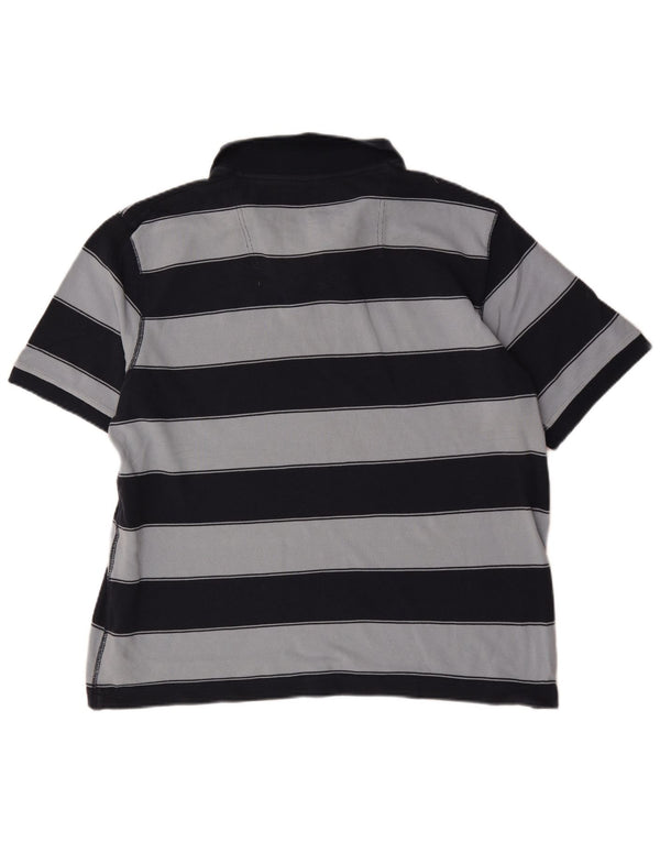 Fat Face Mens Polo Shirt 2XL Navy Blue Striped Cotton