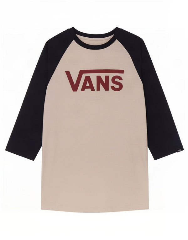 Vans Muška uska majica s 3/4 rukavima srednje bijele boje, pamuk