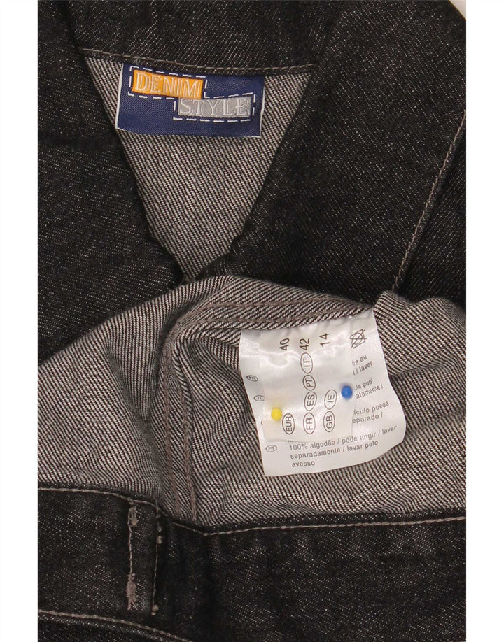 Denim Style ženska traper jakna UK 14 Veliki crni pamuk