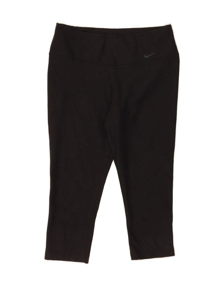 NIKE Womens Dri Fit Capri Leggings UK 12 Medium  Black Polyester Vintage Nike and Second-Hand Nike from Messina Hembry 
