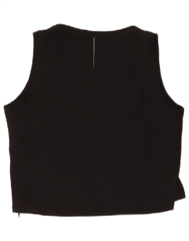 ZARA Womens Crop Sleeveless Blouse Top UK 10 Small Black Polyester