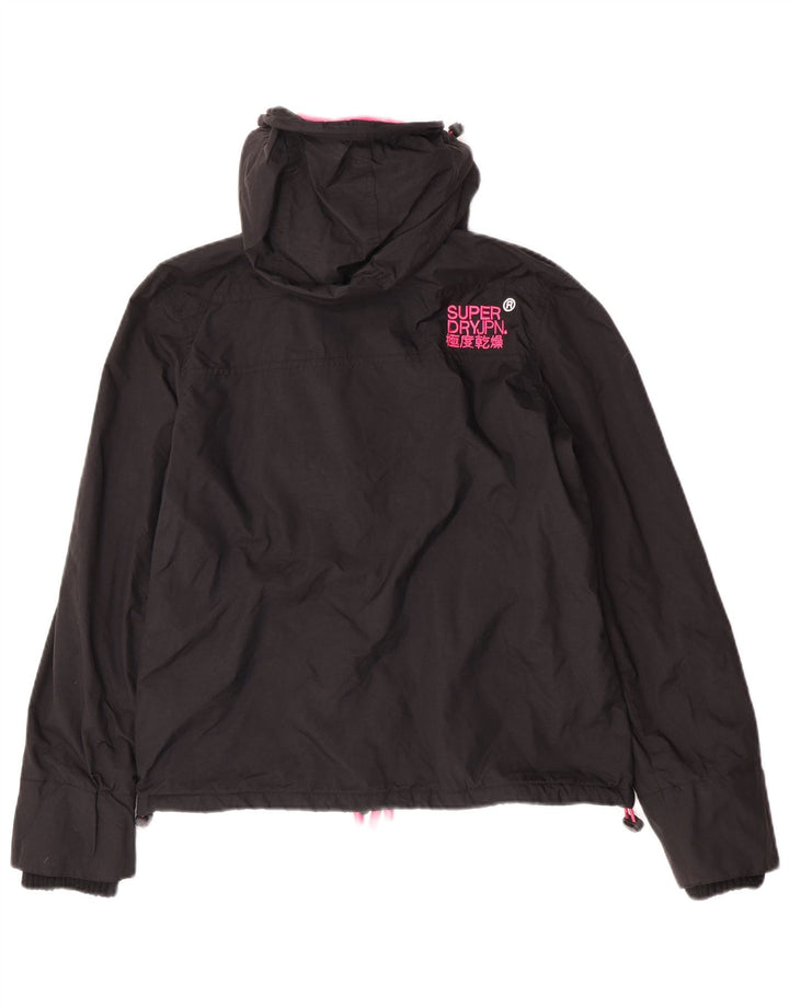 Superdry ženska jakna s kapuljačom UK 16 Veliki crni najlon