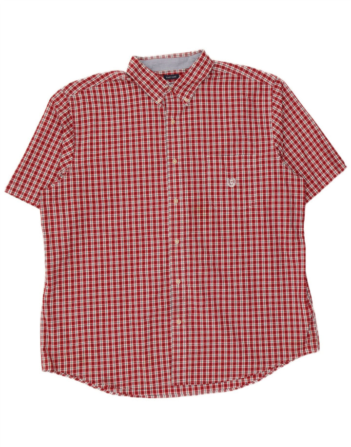 Chaps muška majica kratkih rukava laka za održavanje 2XL crveni karirani pamuk
