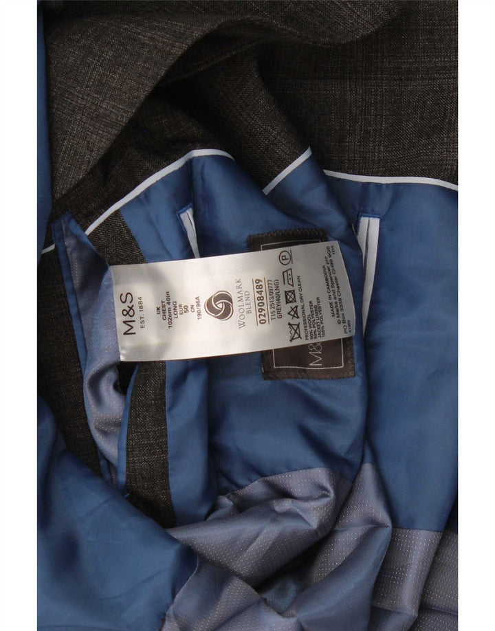 Marks & Spencer muška jakna sako s 2 gumba UK 40 srednje siva karirana vuna