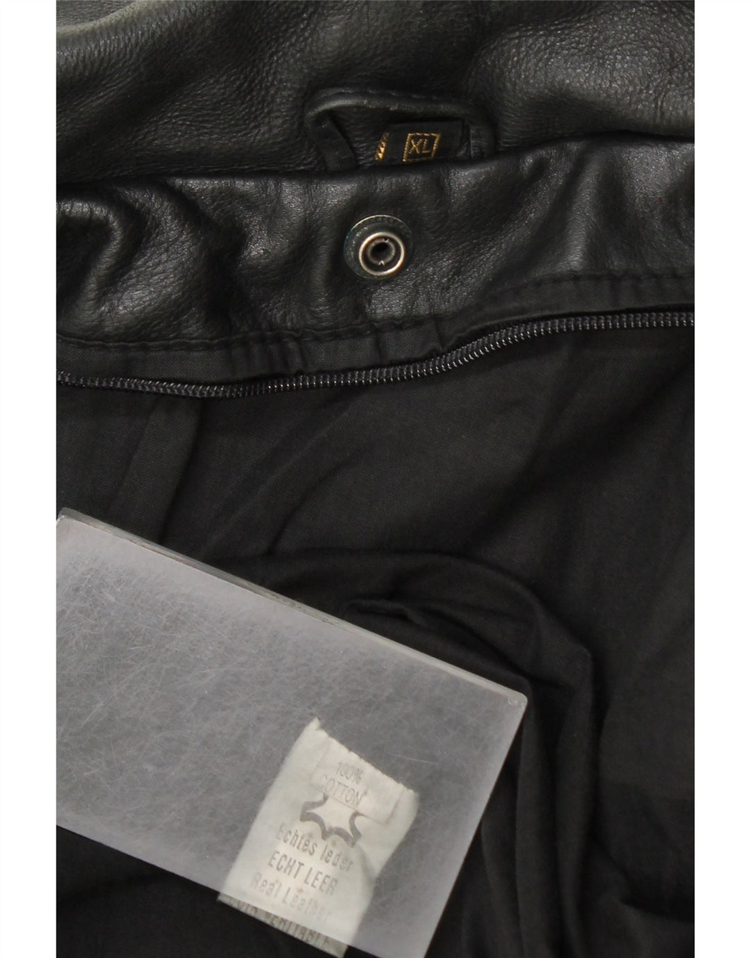 Vintage muška vojna kožna jakna UK 42 XL crna koža