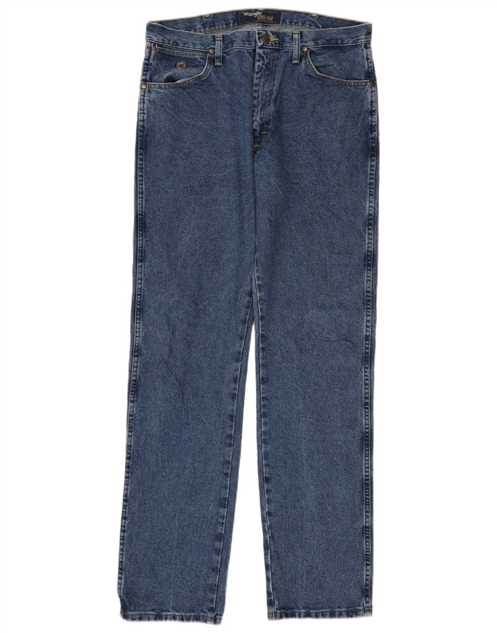 Wrangler muške ravne traperice W34 L36 plavi pamuk
