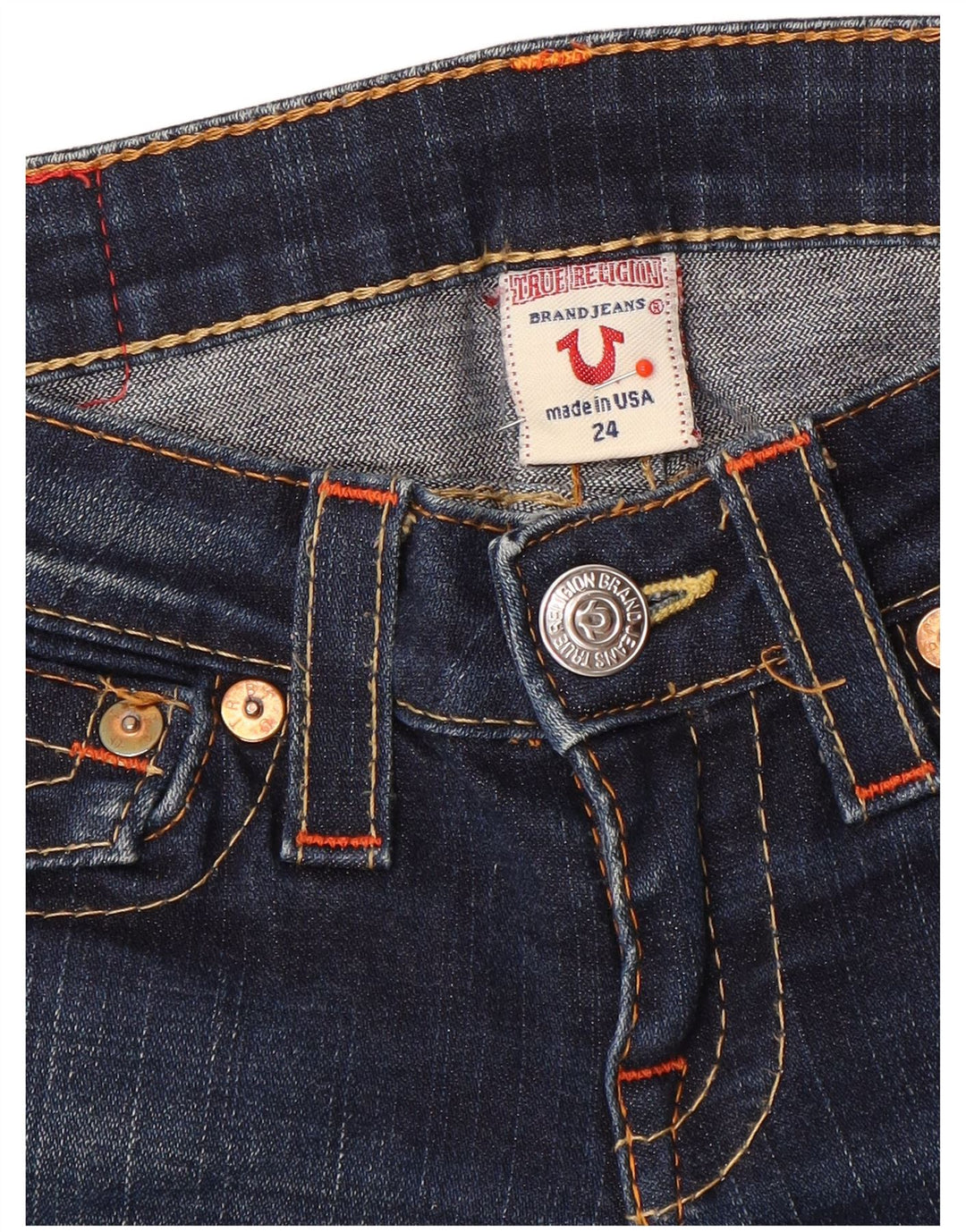 Ženske uske traperice True Religion, W24 L33, plavi pamuk