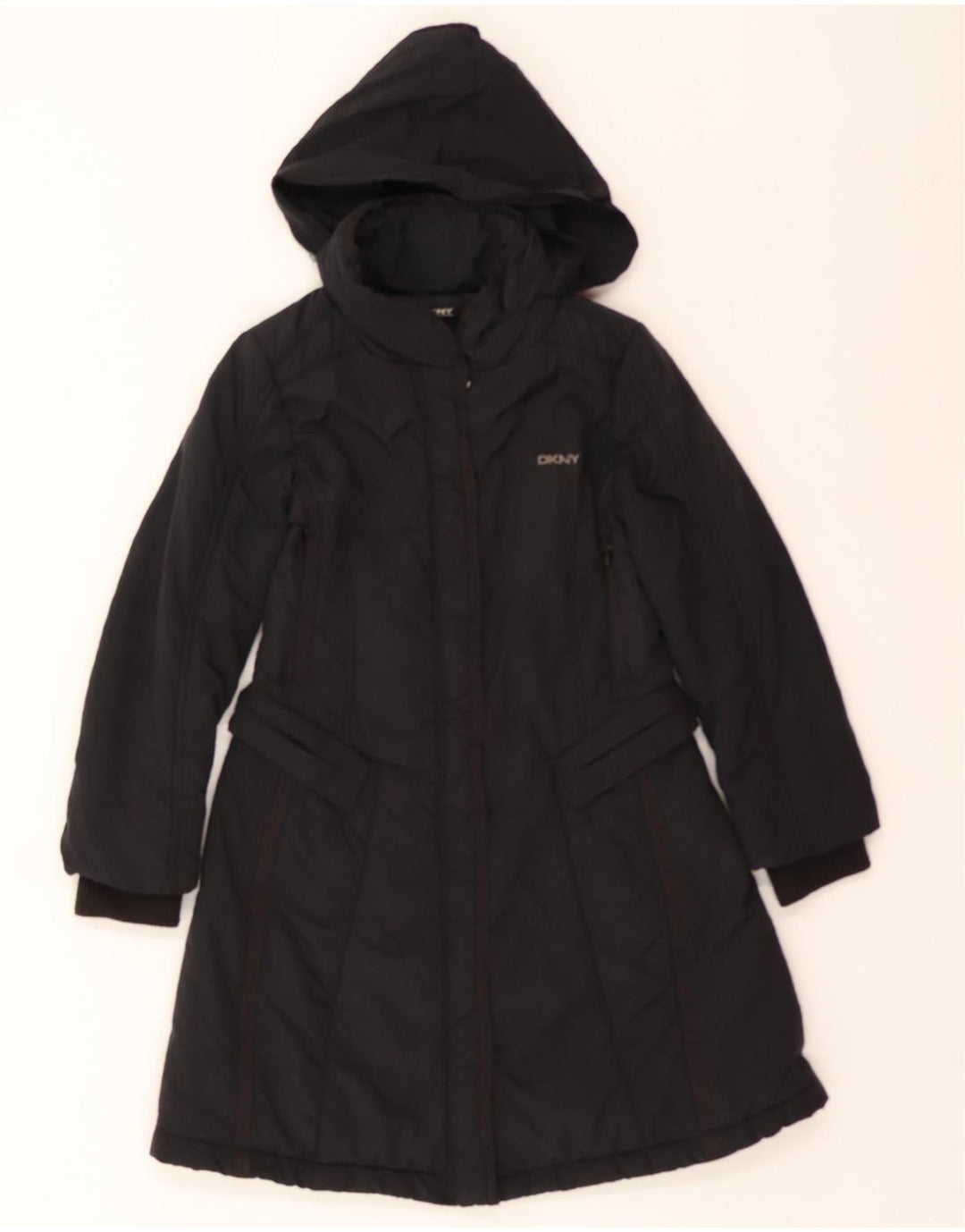 DKNY Girls Hooded Windbreaker Coat 7-8 Years Black Polyester Vintage Dkny and Second-Hand Dkny from Messina Hembry 