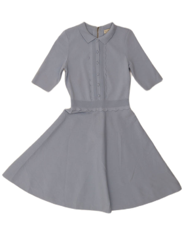 Ted Baker, ženska spuštena haljina 1/2 rukava, veličina 1 XS, plava viskoza