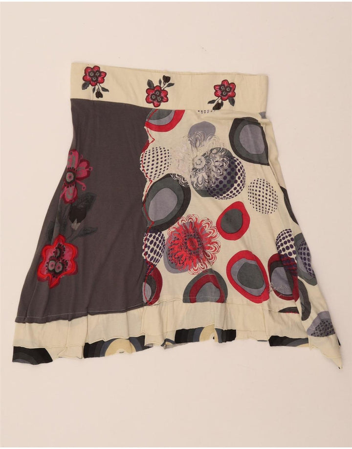 DESIGUAL Ženska grafička asimetrična suknja XL W32 Raznobojno cvjetno