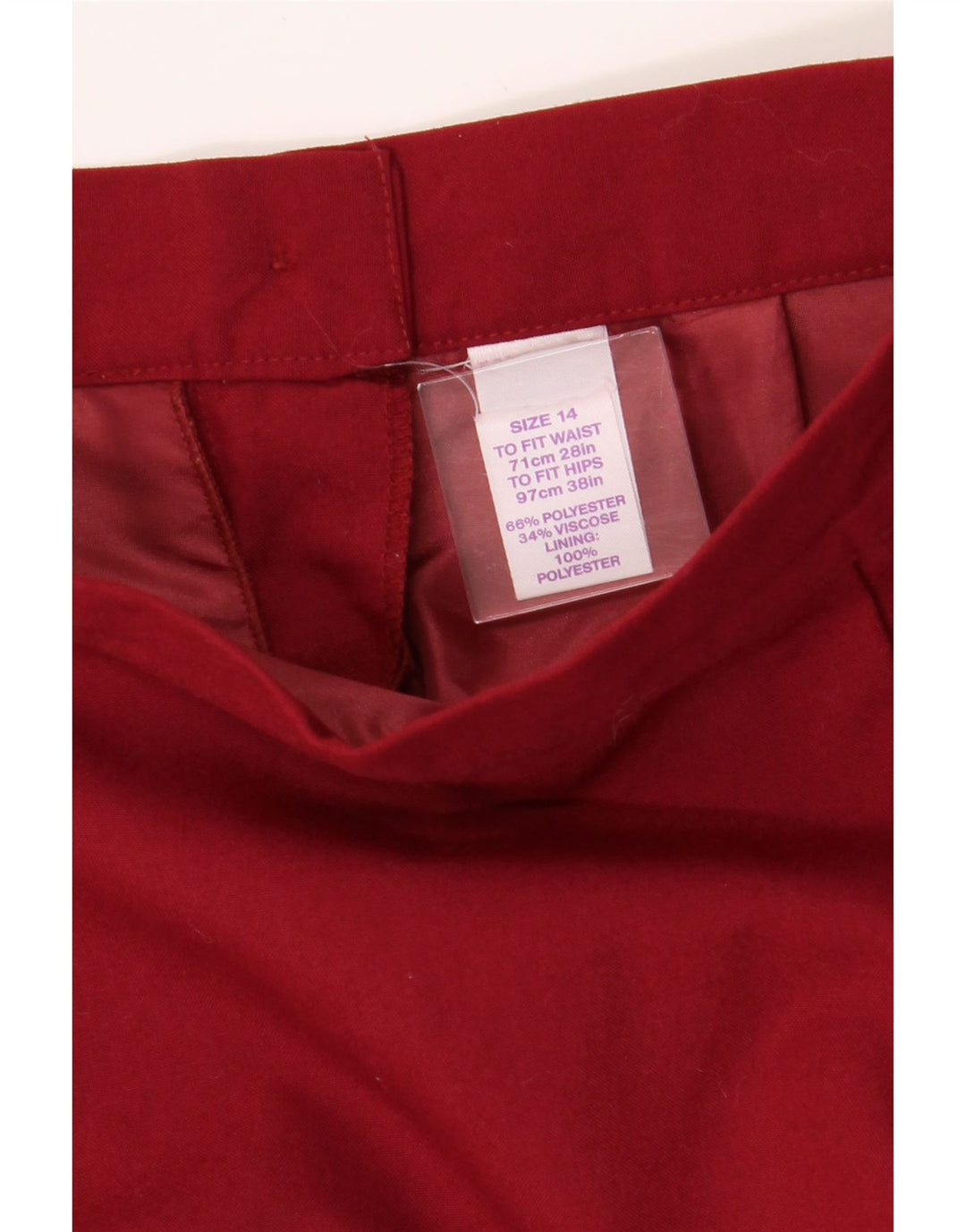 VINTAGE Womens Pencil Skirt UK 14 Medium W28 Red Polyester Vintage Vintage and Second-Hand Vintage from Messina Hembry 