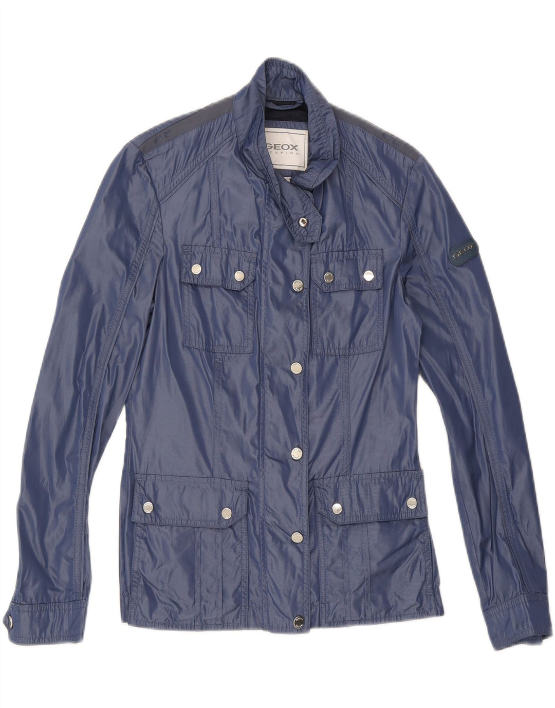 GEOX Womens Utility Jacket UK 6 XS  Navy Blue Polyamide Vintage Geox and Second-Hand Geox from Messina Hembry 