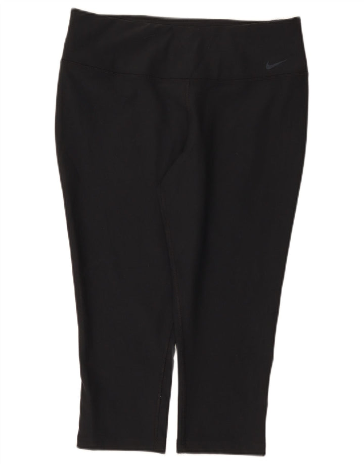 Nike Ženske Dri Fit Capri Leggings UK 14 Veliki crni poliester