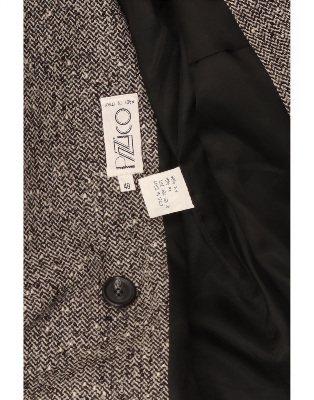 Vintage ženski blejzer sako s dvorednim kopčanjem IT 48 XL siva riblja kost