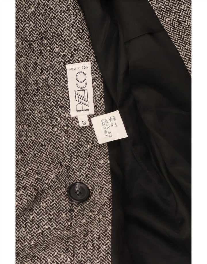 Vintage ženski blejzer sako s dvorednim kopčanjem IT 48 XL siva riblja kost