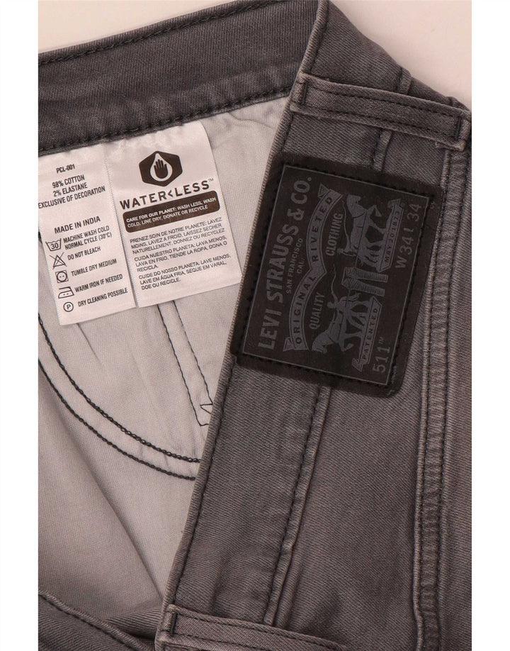 Levi's muške uske traperice W34 L30 sivi pamuk