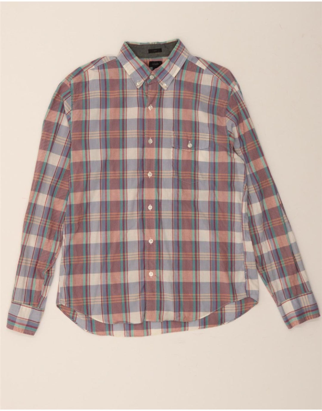 J. CREW Mens Slim Shirt Large Multicoloured Check Cotton Vintage J. Crew and Second-Hand J. Crew from Messina Hembry 