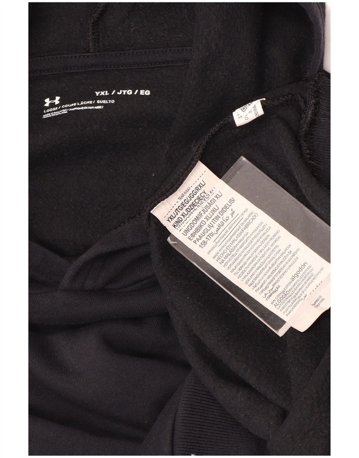 UNDER ARMOUR Džemper s kapuljačom za dječake 13-14 godina XL crni pamuk