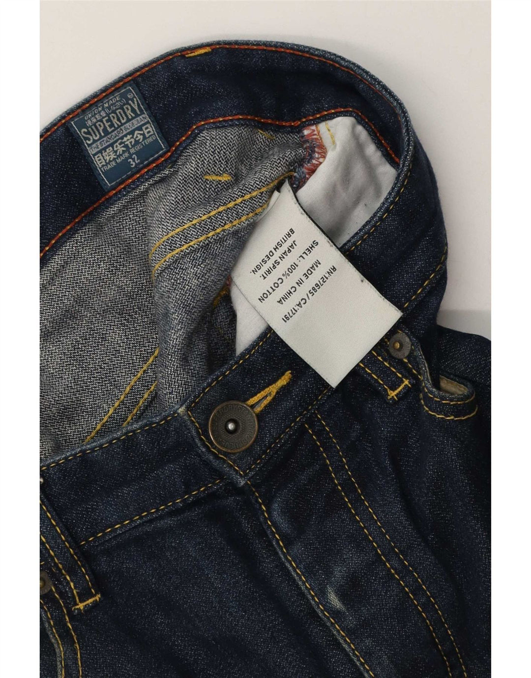 Superdry muške traper kratke hlače W32 Srednje plavi pamuk