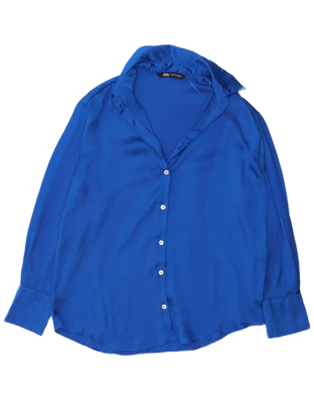 ZARA ženska košulja bluza UK 14 srednje plavi poliester