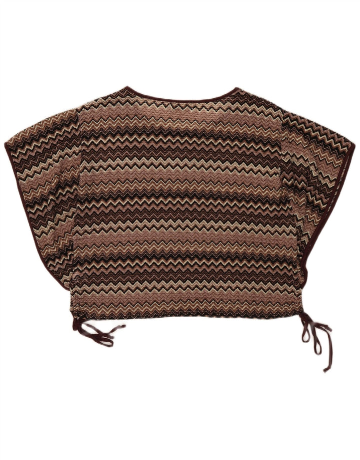 Mizumi ženska šišmiš velika bluza Top UK 10 Small Brown Chevron