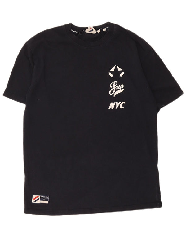Superdry ženska prevelika majica kratkih rukava s grafičkim motivima UK 10 Mala tamnoplava pamuk