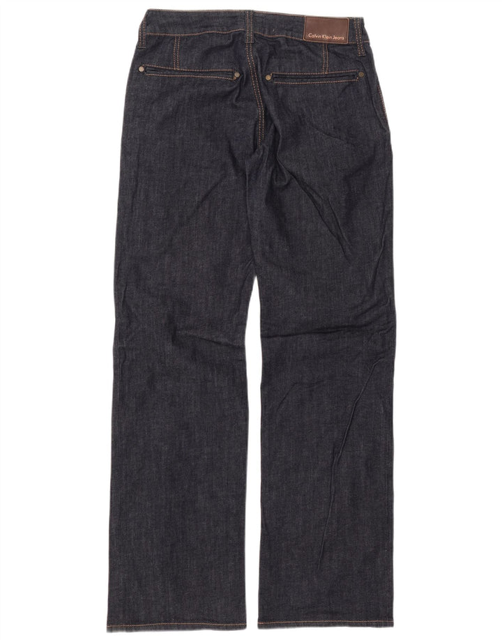 CALVIN KLEIN Ženske ravne traperice W30 L33 tamnoplavi pamuk