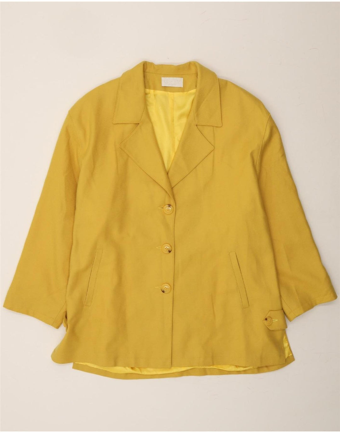 VINTAGE Womens 3 Button Blazer Jacket UK 20 2XL Yellow Vintage Vintage and Second-Hand Vintage from Messina Hembry 