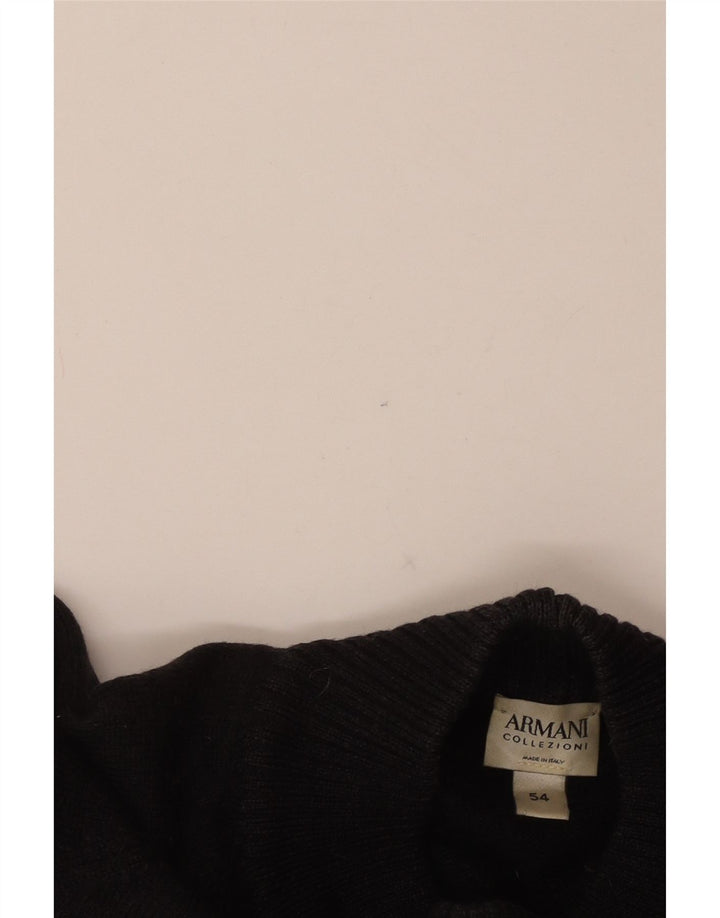 ARMANI COLLEZIONI Ženski džemper s ovratnikom IT 54 3XL Crna