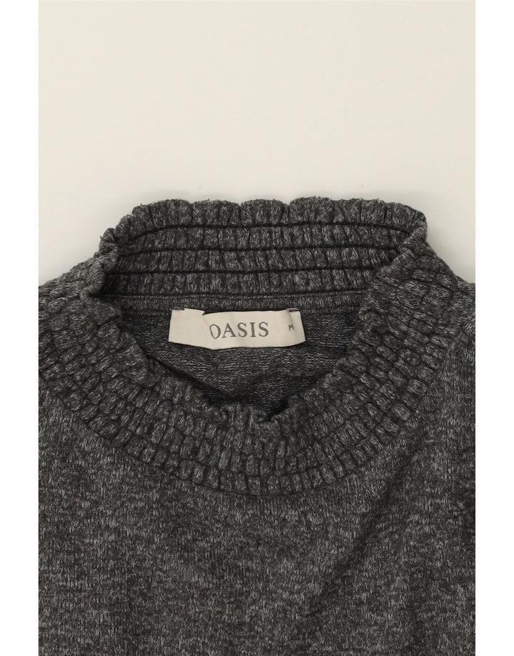 OASIS Womens Turtle Neck Jumper Sweater UK 14 Medium Grey Polyester Vintage Oasis and Second-Hand Oasis from Messina Hembry 
