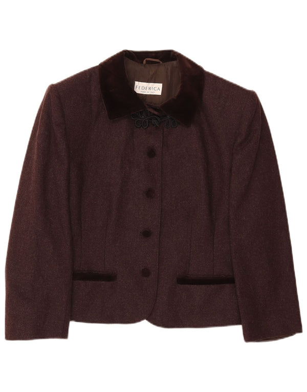 Federica Ženska jakna s 5 gumba UK 14 Srednje smeđa vuna